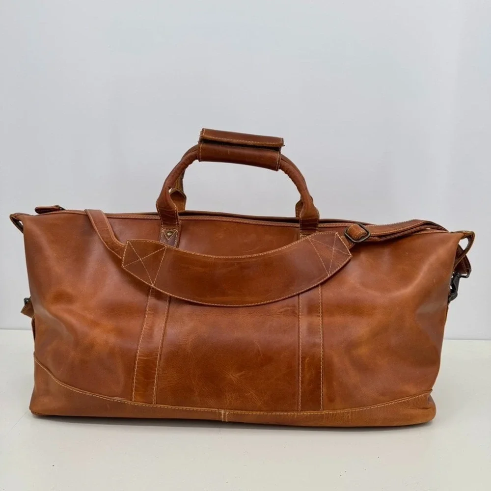 Brown Leather Duffle Bag 28